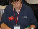 ARRL Contest Manager Sean Kutzko, KX9X, checking DXCC QSLs.
