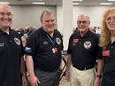 Members of the PJ4G Radio Mountain Bonaire team attended the Contest Dinner, including (left to right) Bob Inderbitzen, NQ1R; David Minster, NA2AA; Bill Lippert, ACØW, and Kristen McIntyre, K6WX.